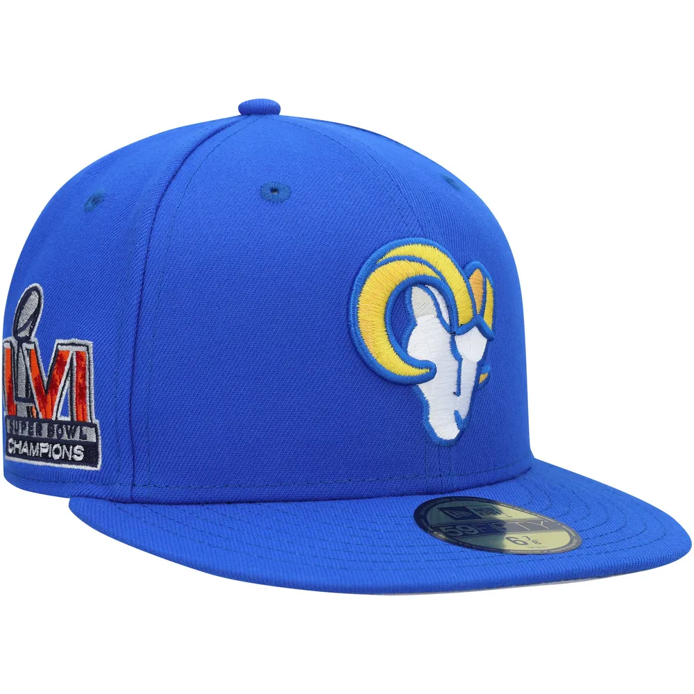 Men's New Era Black Los Angeles Rams Team Logo Color Dim 59FIFTY Fitted Hat