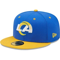 Casquette ajustée 59FIFTY pour homme New Era Royal/doré Los Angeles Rams Flipside 2Tone