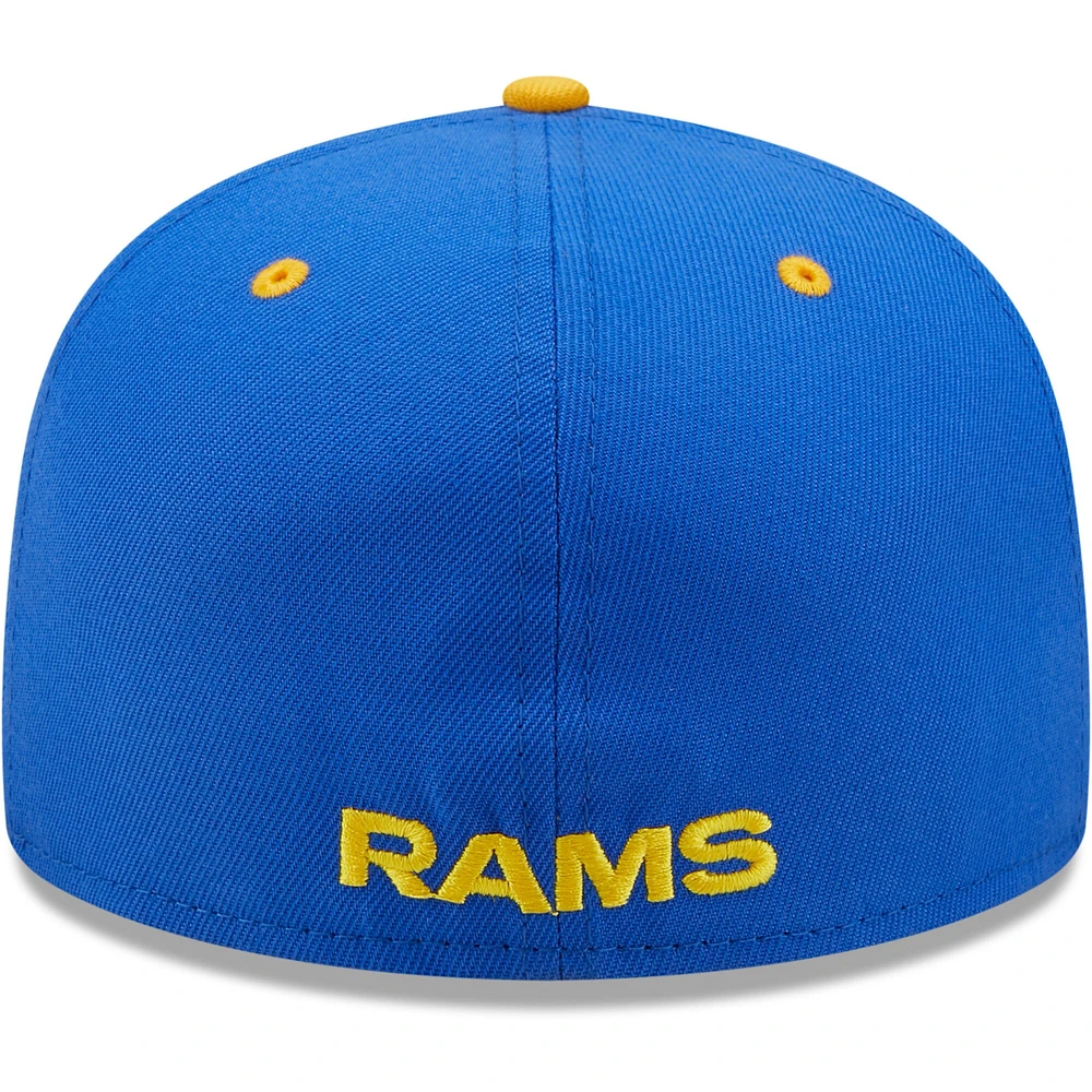 Casquette ajustée 59FIFTY pour homme New Era Royal/doré Los Angeles Rams Flipside 2Tone