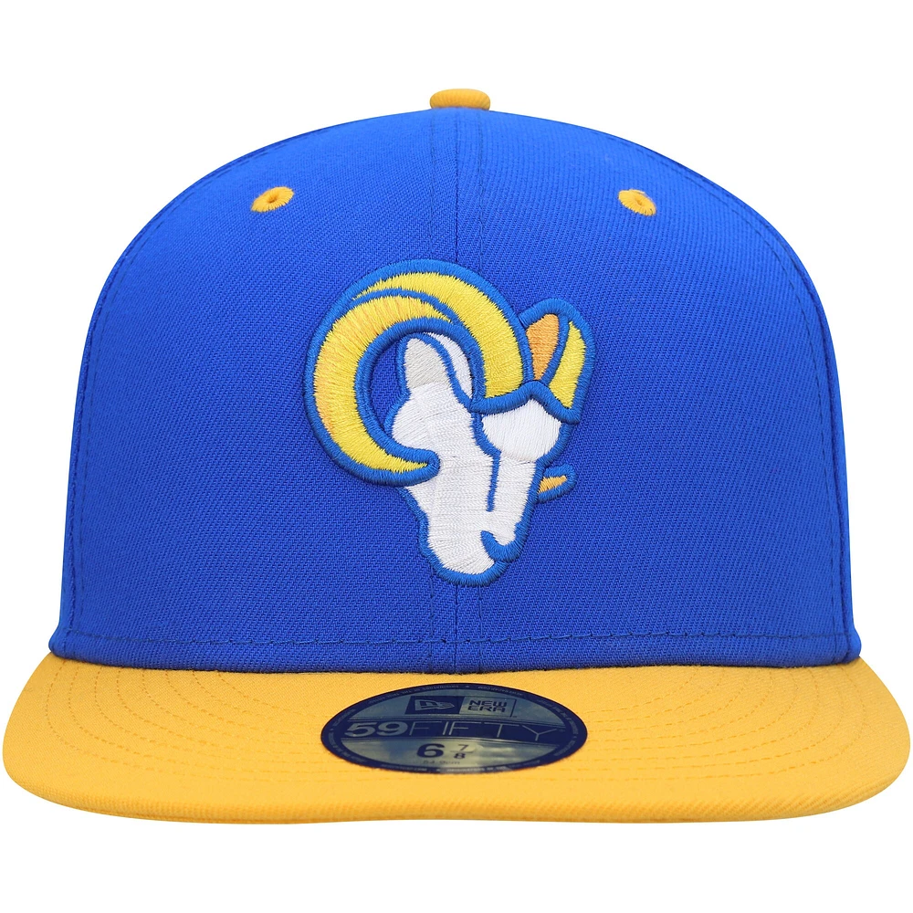 Men's New Era  Royal/Gold Los Angeles Rams Flipside 2Tone 59FIFTY Fitted Hat