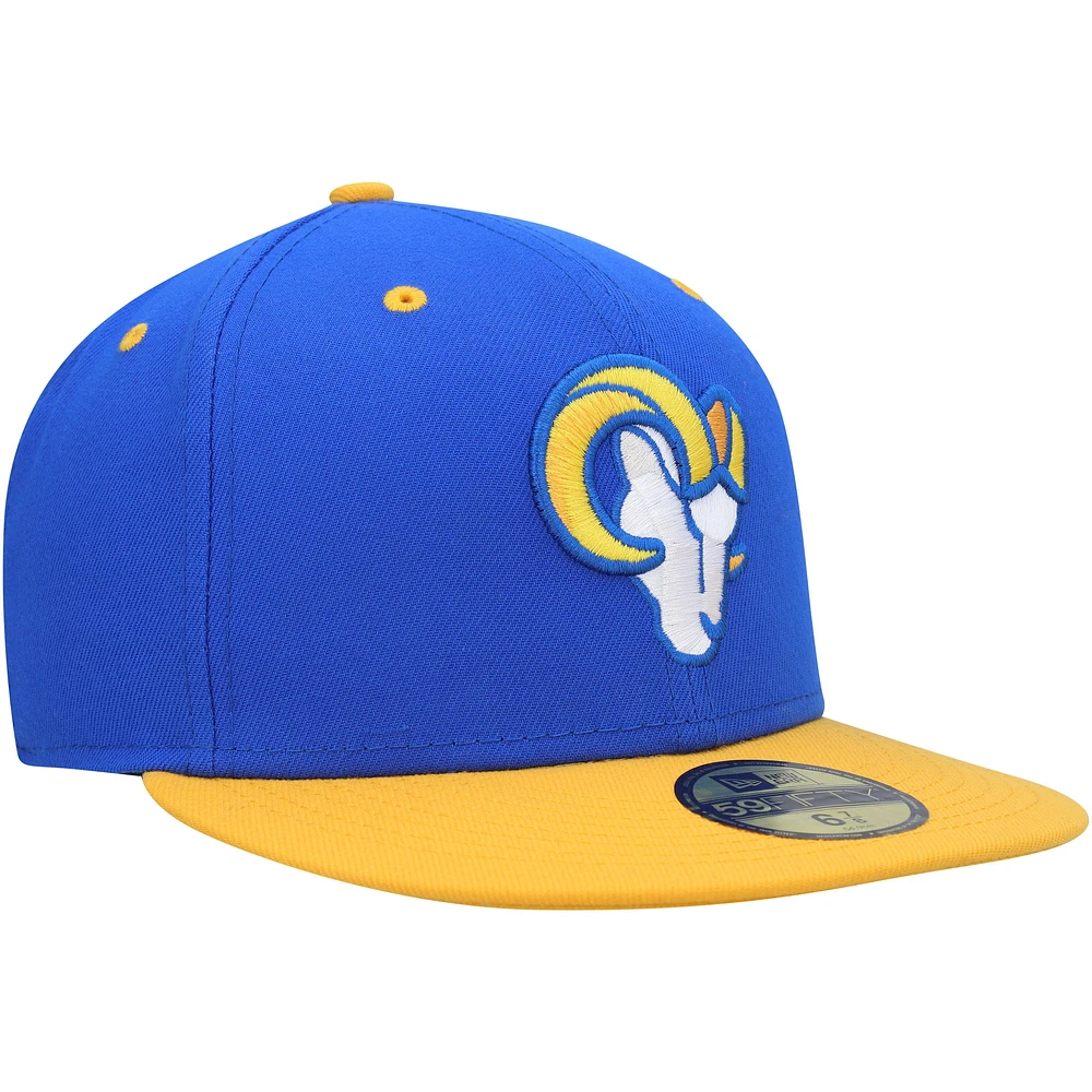 Men's New Era  Royal/Gold Los Angeles Rams Flipside 2Tone 59FIFTY Fitted Hat