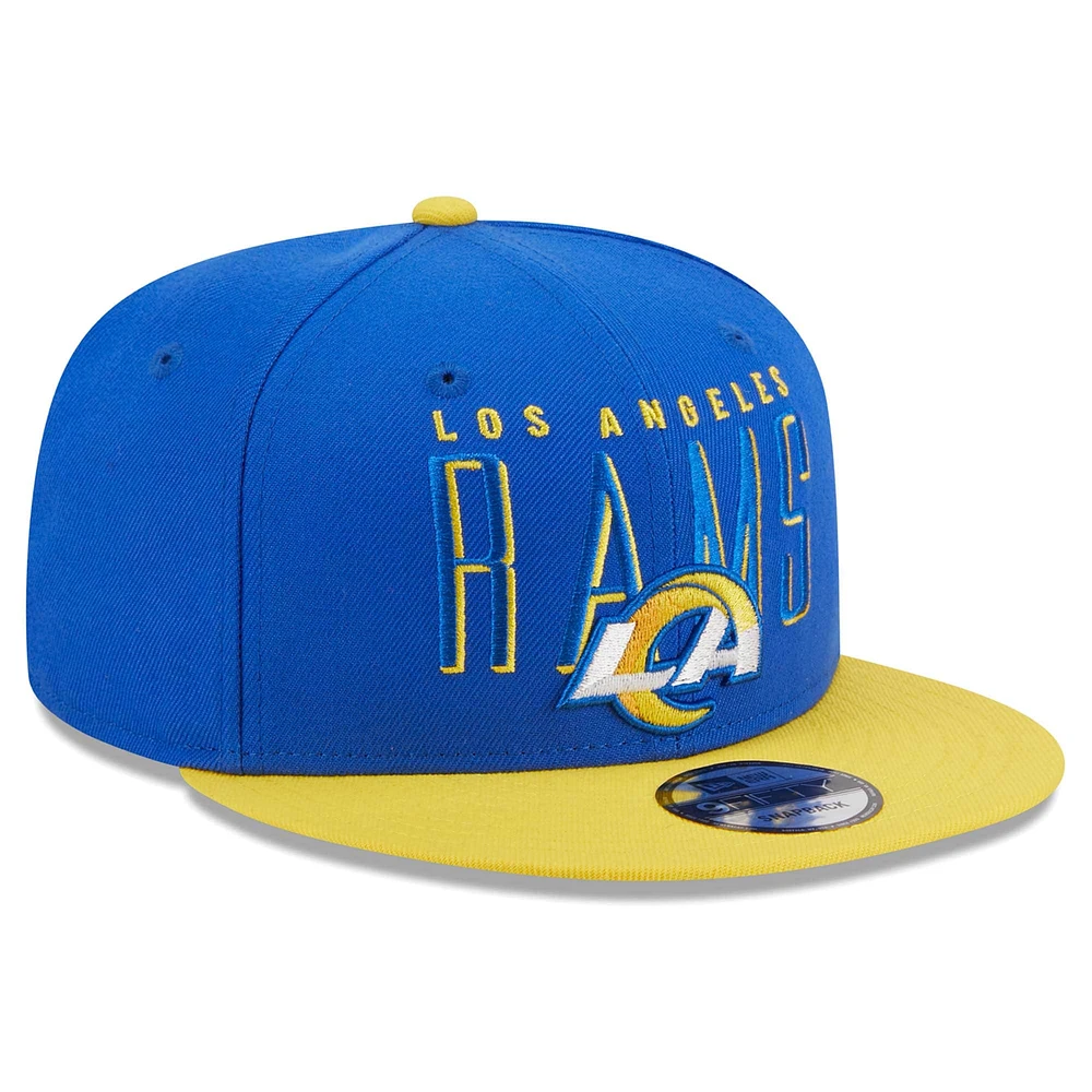 Casquette Snapback 9FIFTY Los Angeles Rams Headline New Era Royal/Or pour homme