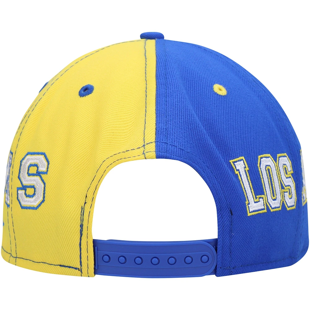 Men's New Era Royal/Gold Los Angeles Rams Team Split 9FIFTY Snapback Hat