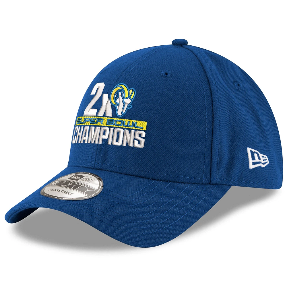 Men's New Era Royal Los Angeles Rams 2-Time Super Bowl Champions 9FORTY Adjustable Hat