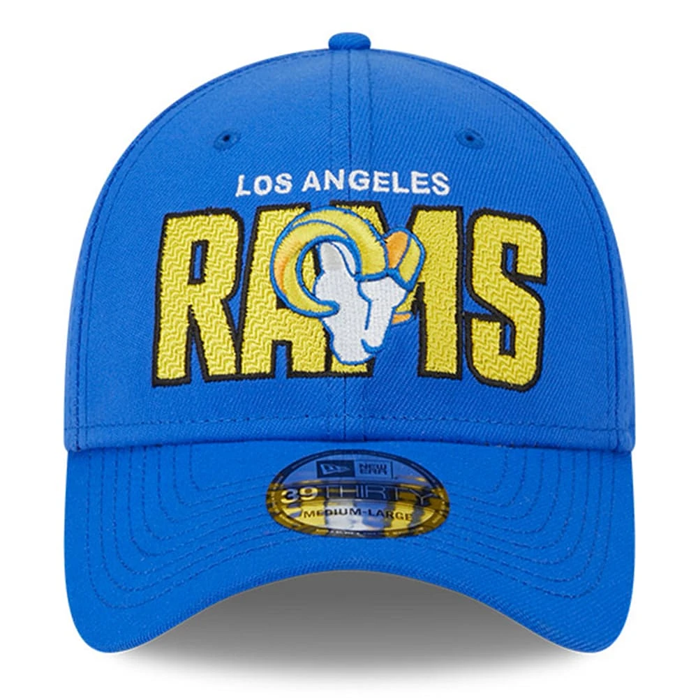 Casquette Flex New Era Royal Los Angeles Rams 2023 NFL Draft 39THIRTY pour homme