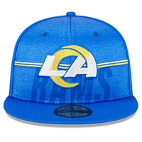 Casquette ajustée 59FIFTY du camp d'entraînement NFL des Rams de Los Angeles 2023 Royal New Era pour homme