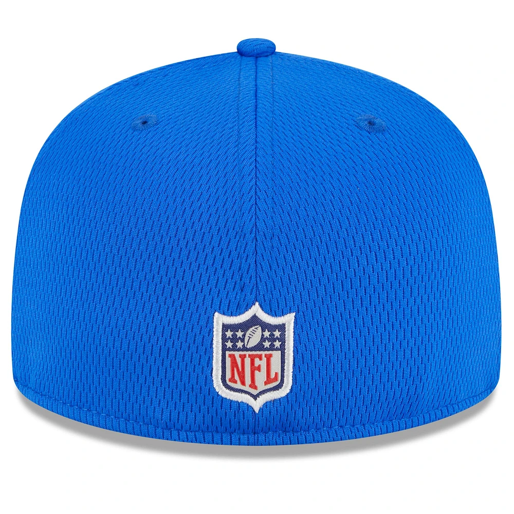 Casquette ajustée 59FIFTY du camp d'entraînement NFL des Rams de Los Angeles 2023 Royal New Era pour homme