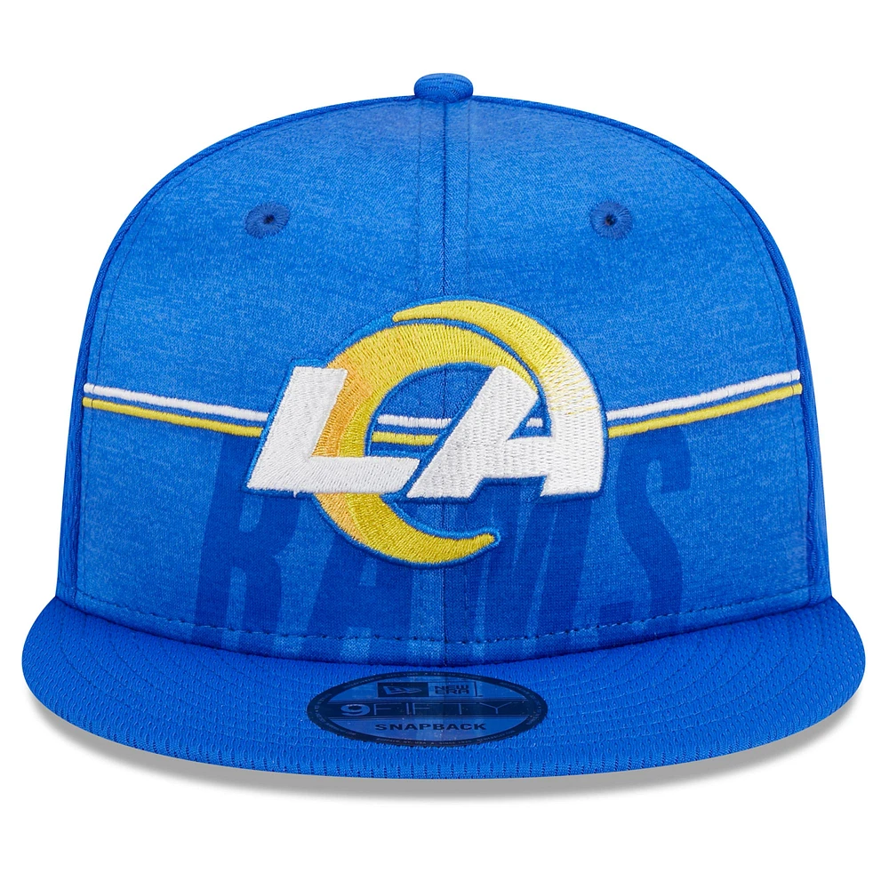 New Era Royal Los Angeles Rams 2023 NFL Training Camp 9FIFTY Snapback Casquette pour homme