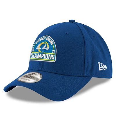 Casquette ajustable 9FORTY pour homme New Era Royal Los Angeles Rams 2024 NFC West Division Champions