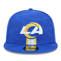 Casquette ajustée 59FIFTY New Era Royal Los Angeles Rams 2024 Sideline pour homme