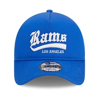 Men's New Era Royal Los Angeles Rams Caliber Trucker 9FORTY Adjustable Hat