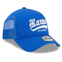 Men's New Era Royal Los Angeles Rams Caliber Trucker 9FORTY Adjustable Hat