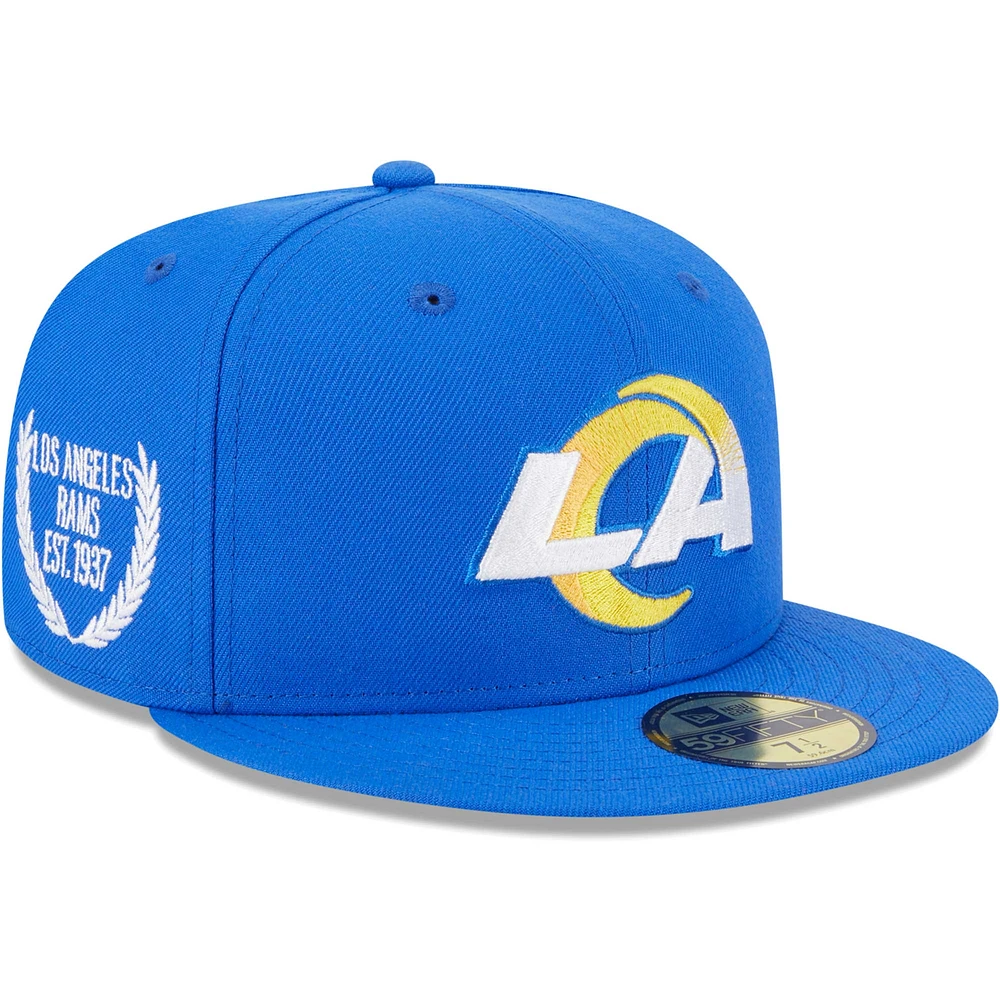 Casquette ajustée 59FIFTY avec sous-visière camouflage des Rams de Los Angeles Royal New Era pour homme