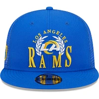 Casquette New Era Royal Los Angeles Rams Collegiate Trucker 9FIFTY Snapback pour homme