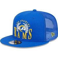 Casquette New Era Royal Los Angeles Rams Collegiate Trucker 9FIFTY Snapback pour homme