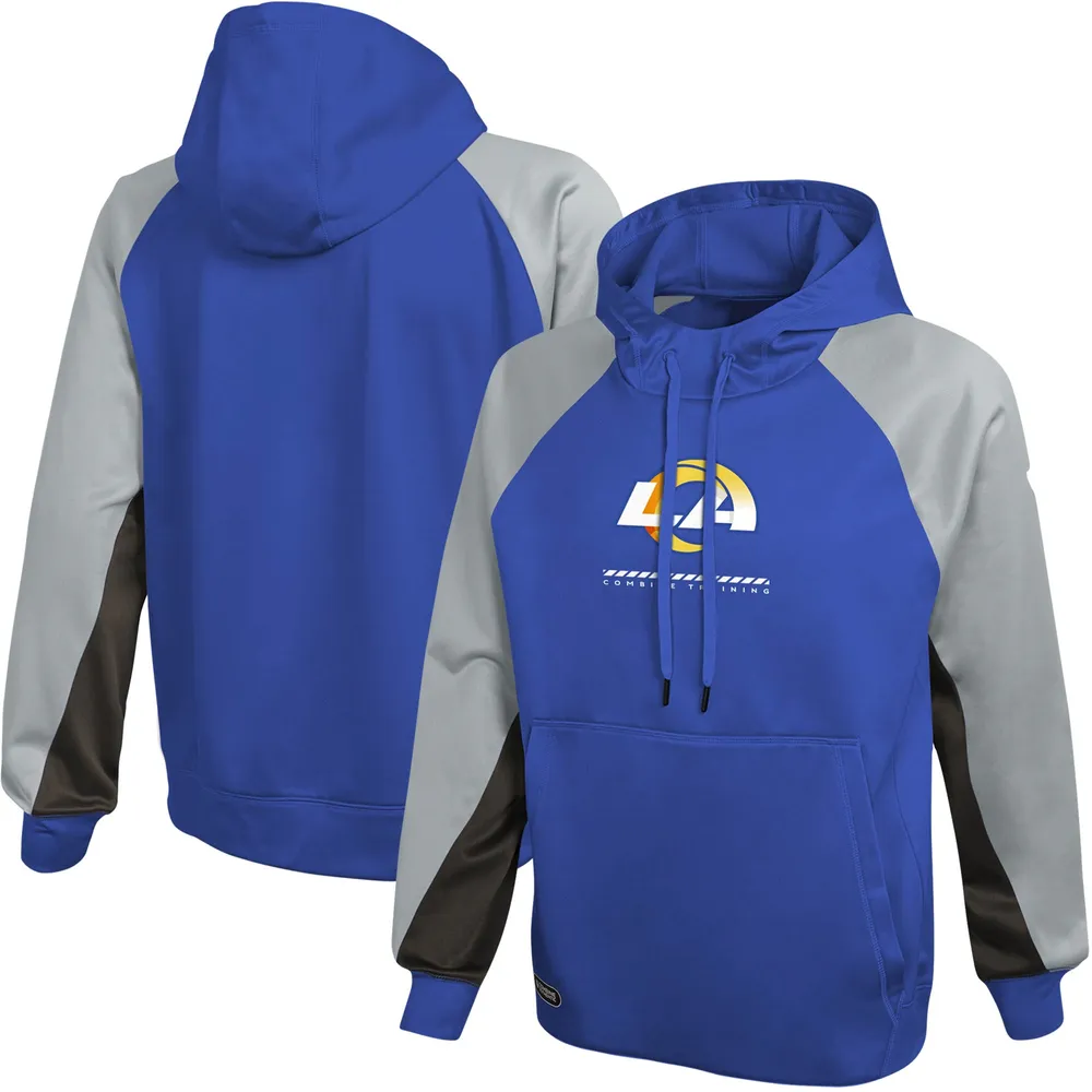 Men's New Era Powder Blue Los Angeles Chargers Combine Authentic Split Defense Pullover Hoodie Size: Large