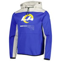 Men's New Era Royal Los Angeles Rams Combine Authentic Hard Hitter Pullover Hoodie