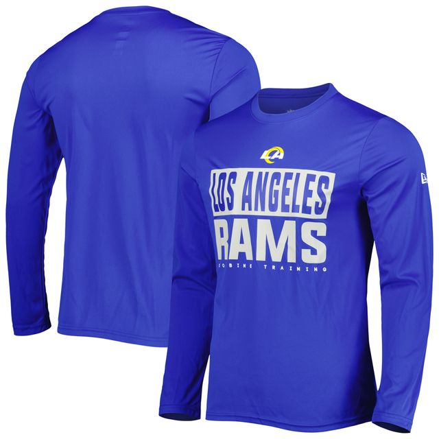 T-shirt à manches longues Royal Los Angeles Rams Combine Authentic Offsides New Era pour homme