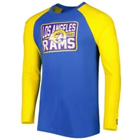 T-shirt à manches longues raglan Current Los Angeles Rams New Era Royal pour homme