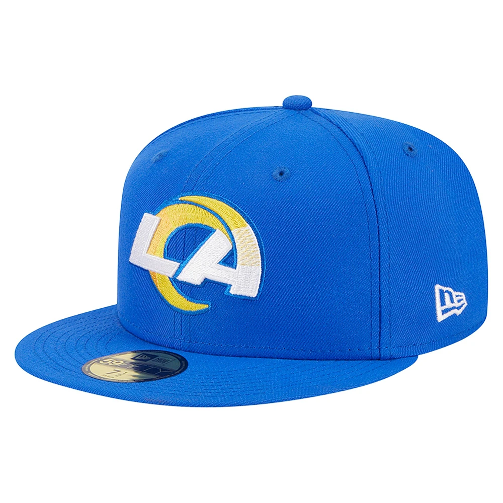 Casquette ajustée 59FIFTY Main des Rams de Los Angeles Royal New Era pour homme