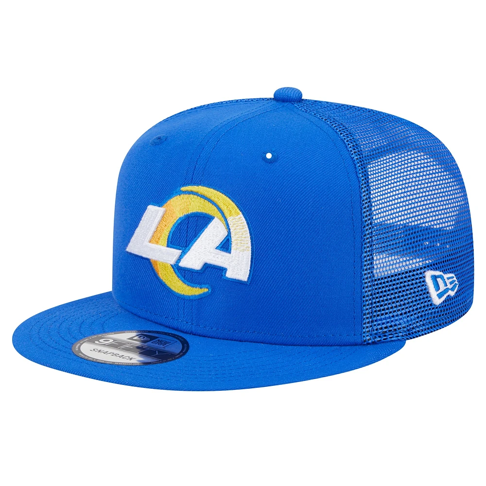 Men's New Era Royal Los Angeles Rams  Main Trucker 9FIFTY Snapback Hat