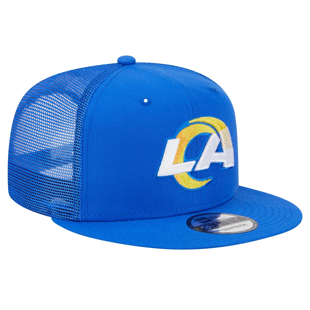 Men's New Era Royal Los Angeles Rams  Main Trucker 9FIFTY Snapback Hat