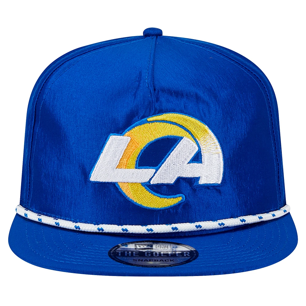 Casquette snapback de golfeur en corde Royal Los Angeles Rams New Era pour hommes