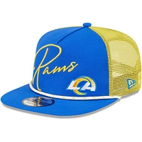 Casquette New Era Royal Los Angeles Rams Script Logo Golfer 9FIFTY Snapback pour homme