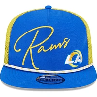 Casquette New Era Royal Los Angeles Rams Script Logo Golfer 9FIFTY Snapback pour homme