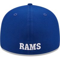 Men's New Era Royal Los Angeles Rams Skull Omaha Throwback Low Profile 59FIFTY Fitted Hat