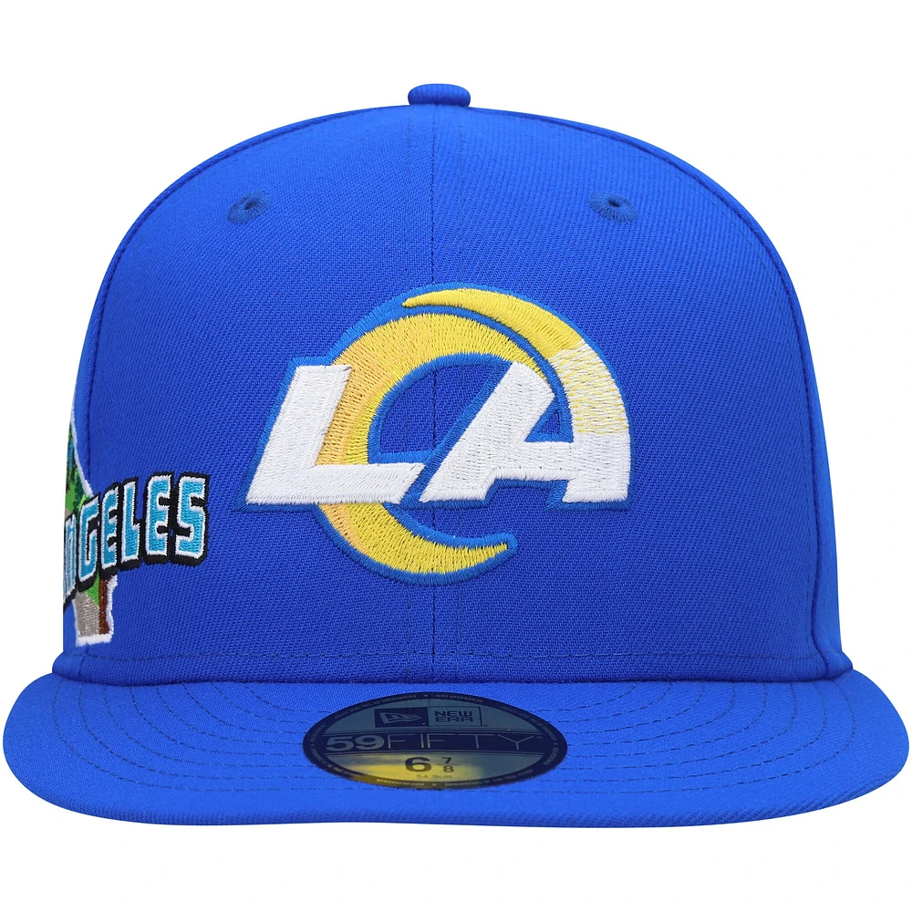 Casquette ajustée 59FIFTY Los Angeles Rams Stateview New Era Royal pour homme