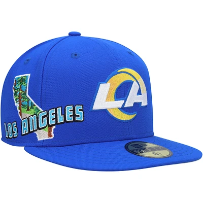 Men's New Era Royal Los Angeles Rams Stateview 59FIFTY Fitted Hat