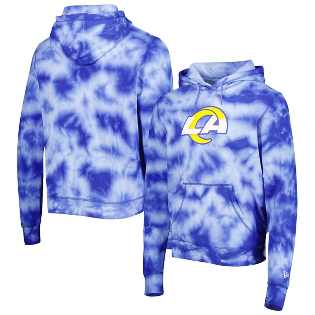 Sweat à capuche tie-dye Royal Los Angeles Rams Team New Era pour homme