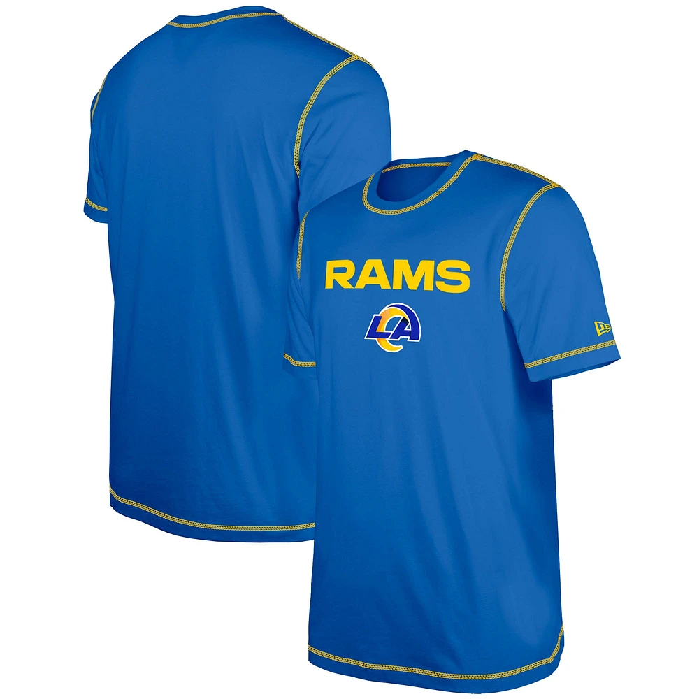 T-shirt à imprimé Third Down Puff New Era Royal Los Angeles Rams pour hommes