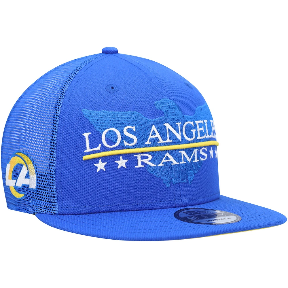 Casquette Snapback 9FIFTY Totem des Los Angeles Rams Royal New Era pour homme