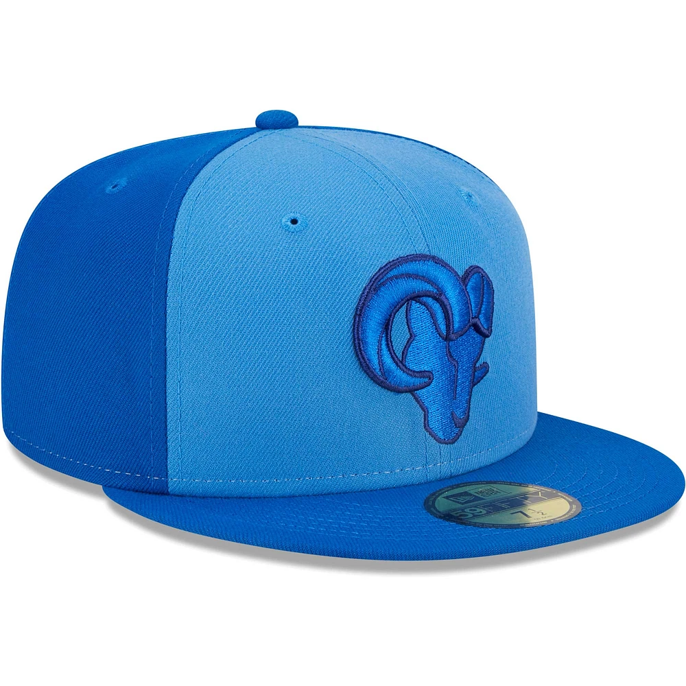 Casquette ajustée tricolore 59FIFTY des Los Angeles Rams Royal New Era pour homme