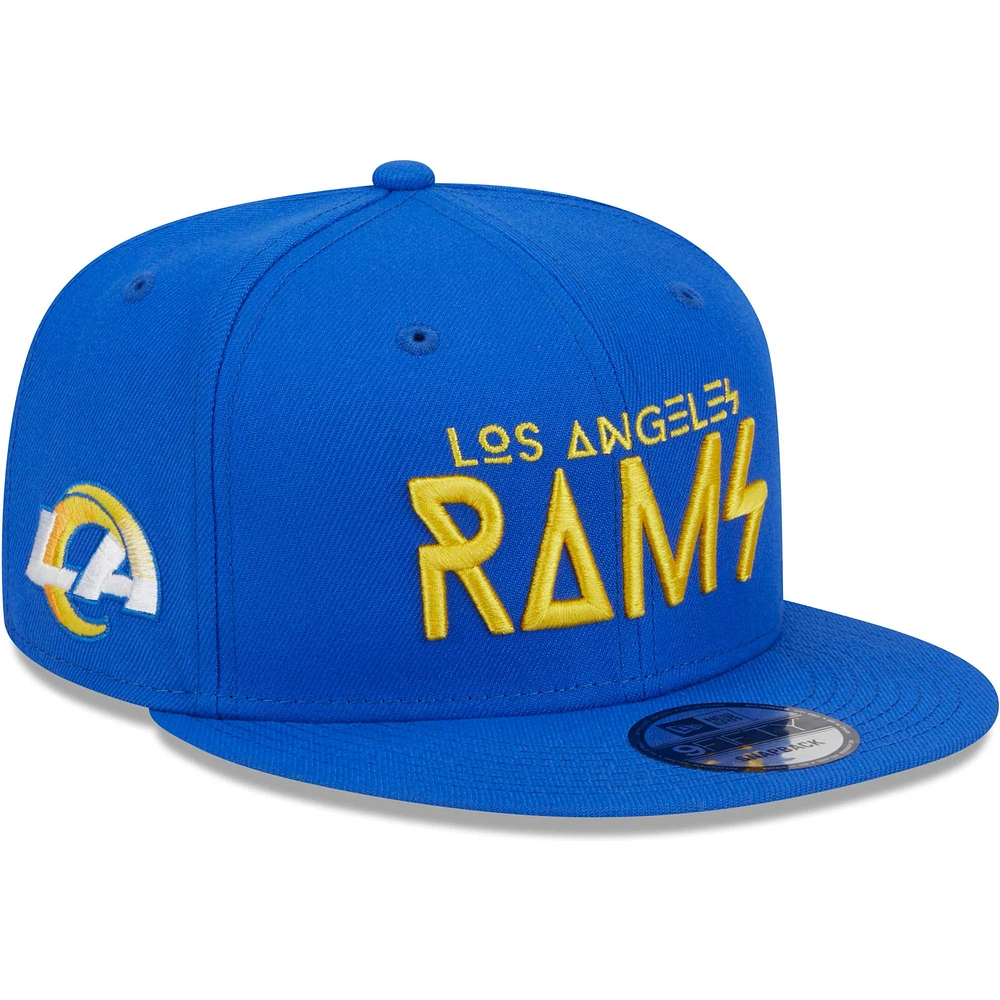 Men's New Era Royal Los Angeles Rams Word 9FIFTY Snapback Hat