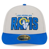 Men's New Era Stone/Royal Los Angeles Rams 2023 NFL Draft Low Profile 59FIFTY Fitted Hat