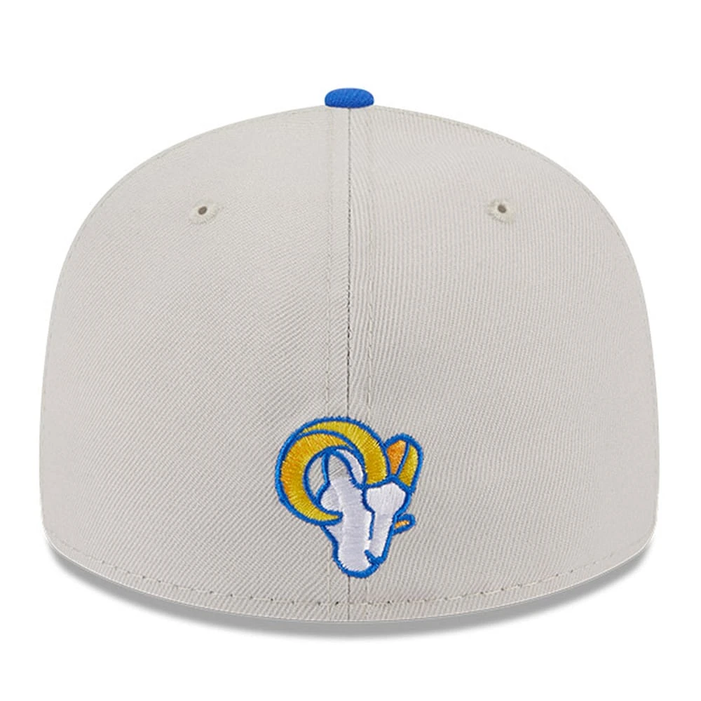 Men's New Era Stone/Royal Los Angeles Rams 2023 NFL Draft Low Profile 59FIFTY Fitted Hat