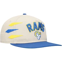 Casquette de golf athlétique à visière snapback Los Angeles Rams Stone/Royal New Era pour homme