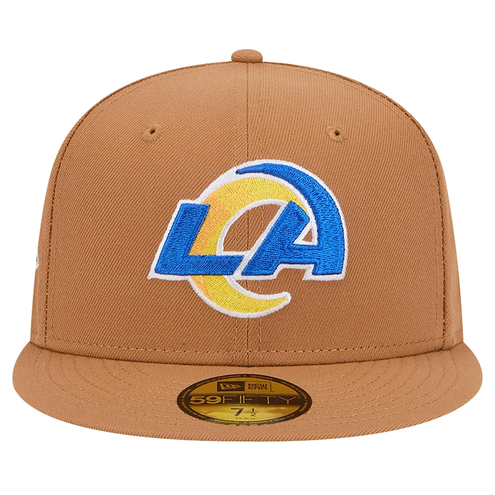 Men's New Era Tan Los Angeles Rams Color Pack 59FIFTY Fitted Hat with Side Patch