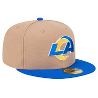 Men's New Era Tan Los Angeles Rams  Logo Main 59FIFTY Fitted Hat