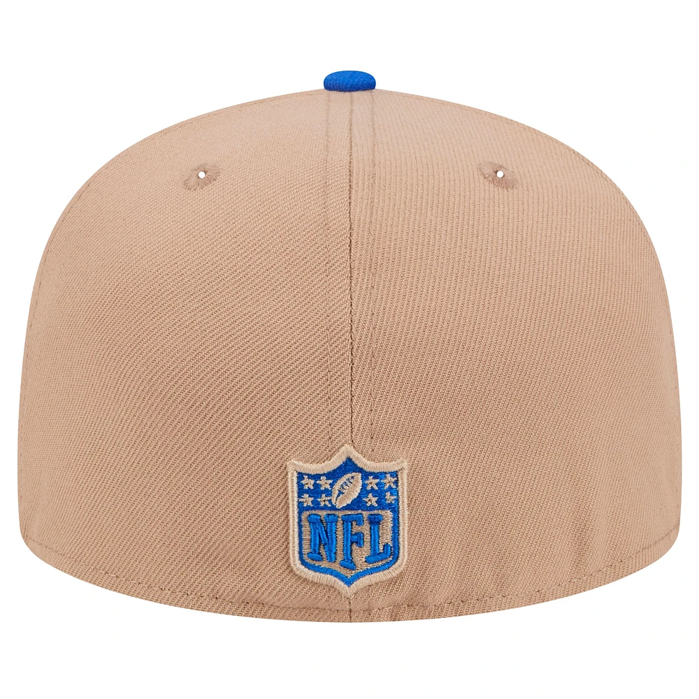 Men's New Era Tan Los Angeles Rams  Logo Main 59FIFTY Fitted Hat