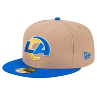 Men's New Era Tan Los Angeles Rams  Logo Main 59FIFTY Fitted Hat