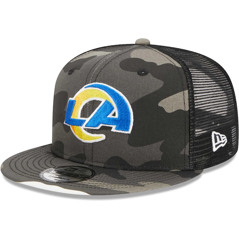 Men's New Era Urban Camo Los Angeles Rams 9FIFTY Trucker Snapback Hat