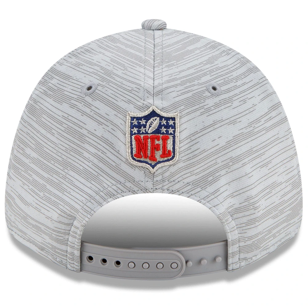 Men's New Era White/Heathered Gray Los Angeles Rams 2021 NFC Champions Locker Room 9FORTY Snapback Adjustable Hat