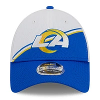 Casquette ajustable 9FORTY Sideline des Rams de Los Angeles 2023 New Era pour homme, or/bleu poudré