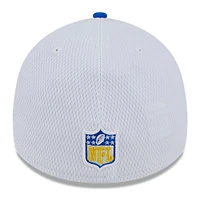 Casquette flex 39THIRTY Sideline des Los Angeles Rams 2023 New Era pour homme, blanc/royal