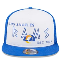 Casquette snapback de camionneur New Era pour hommes, blanc/royal, Los Angeles Rams Banger 9FIFTY