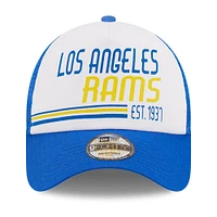 Casquette ajustable 9FORTY Stacked A-Frame Trucker 9FORTY New Era pour hommes, blanc/royal, Los Angeles Rams